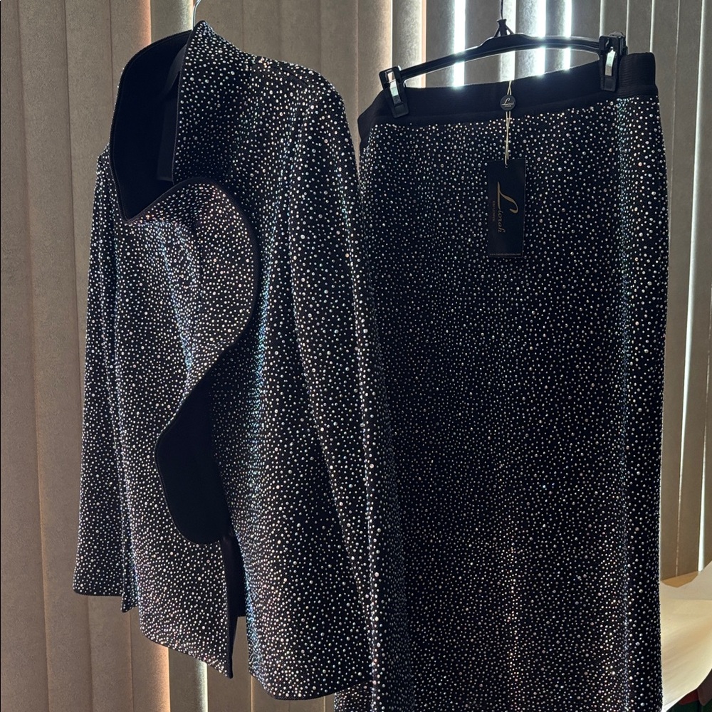 Elegant Black and Silver Women's Suit Set